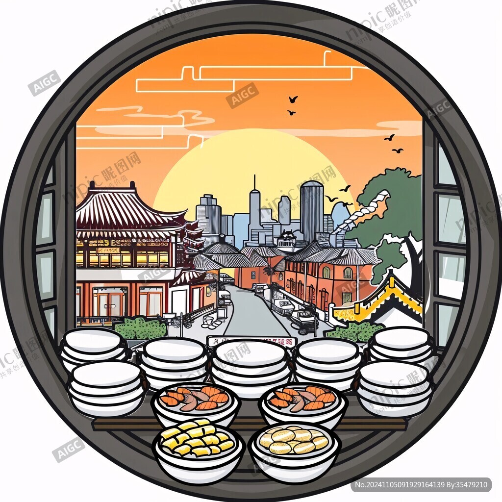 甲秀楼插画