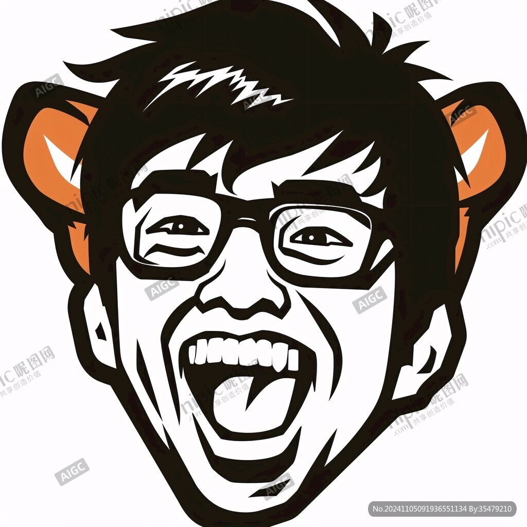 眼镜搞怪男子