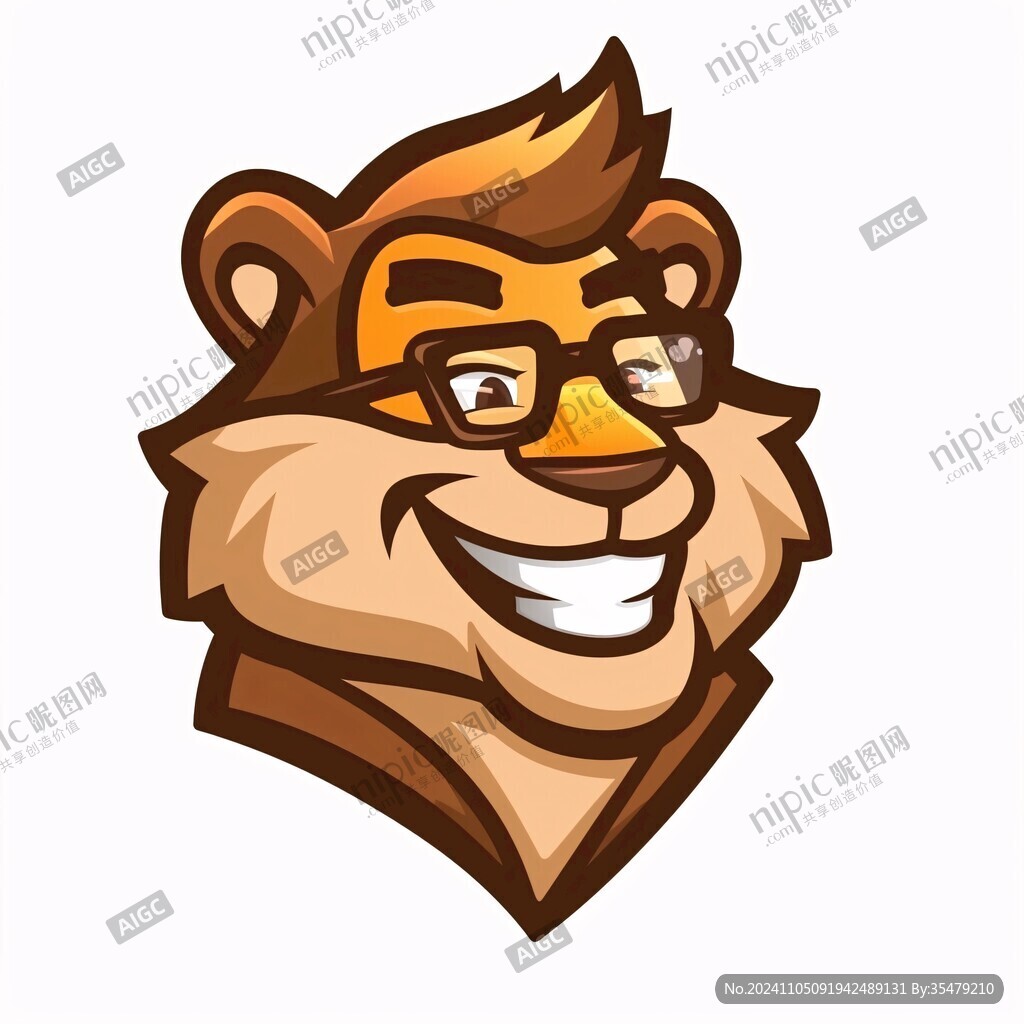 狮头卡通logo