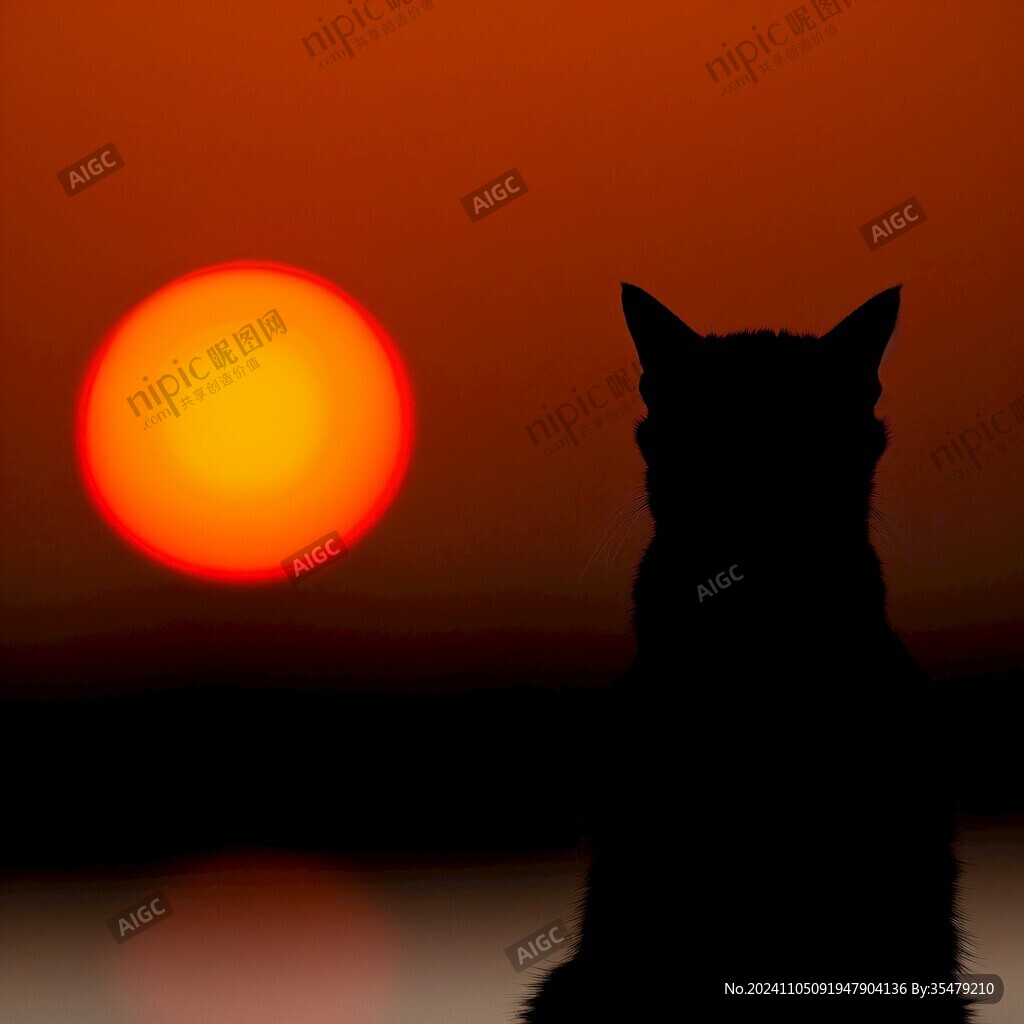 夕阳与猫