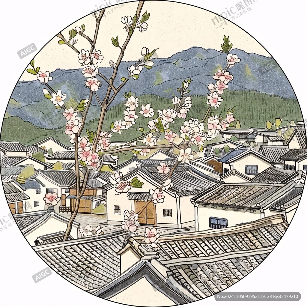 宏村城市插画