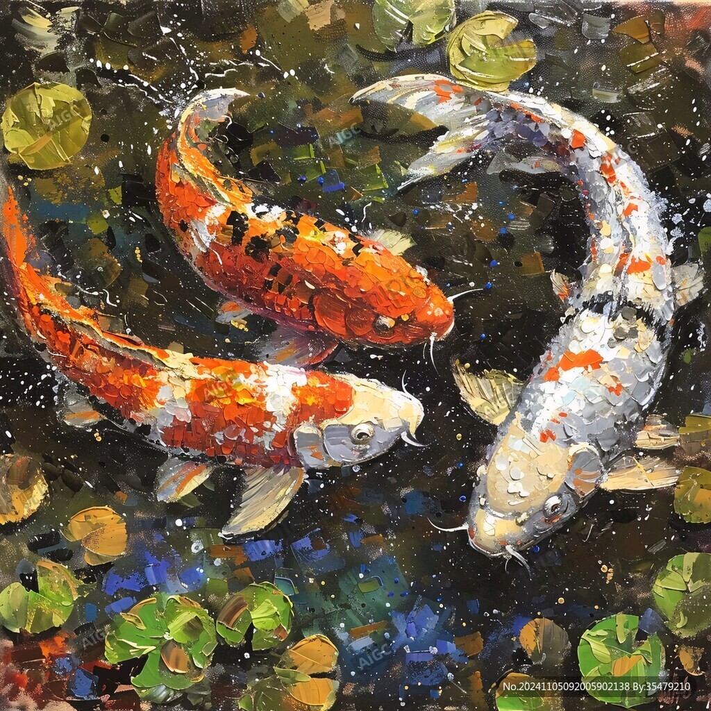 油画锦鲤