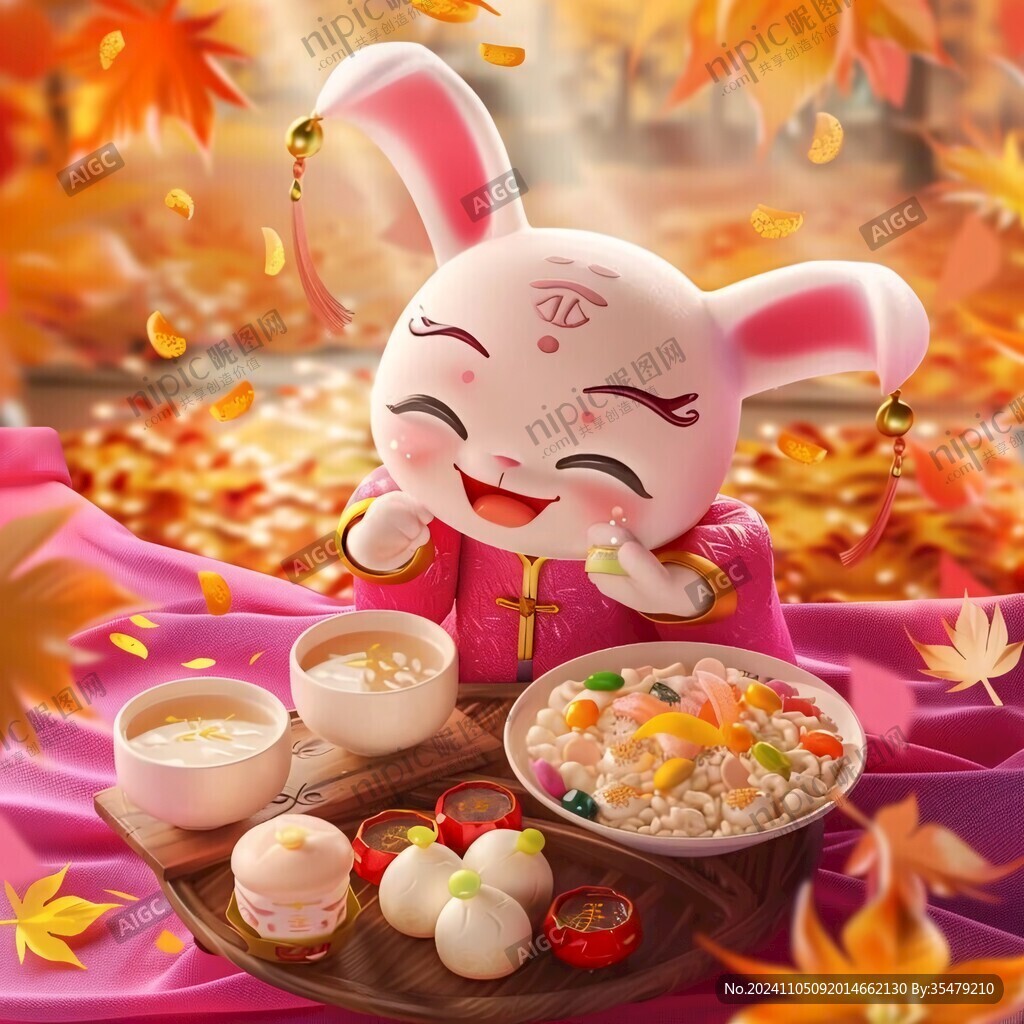 3d中秋节兔子