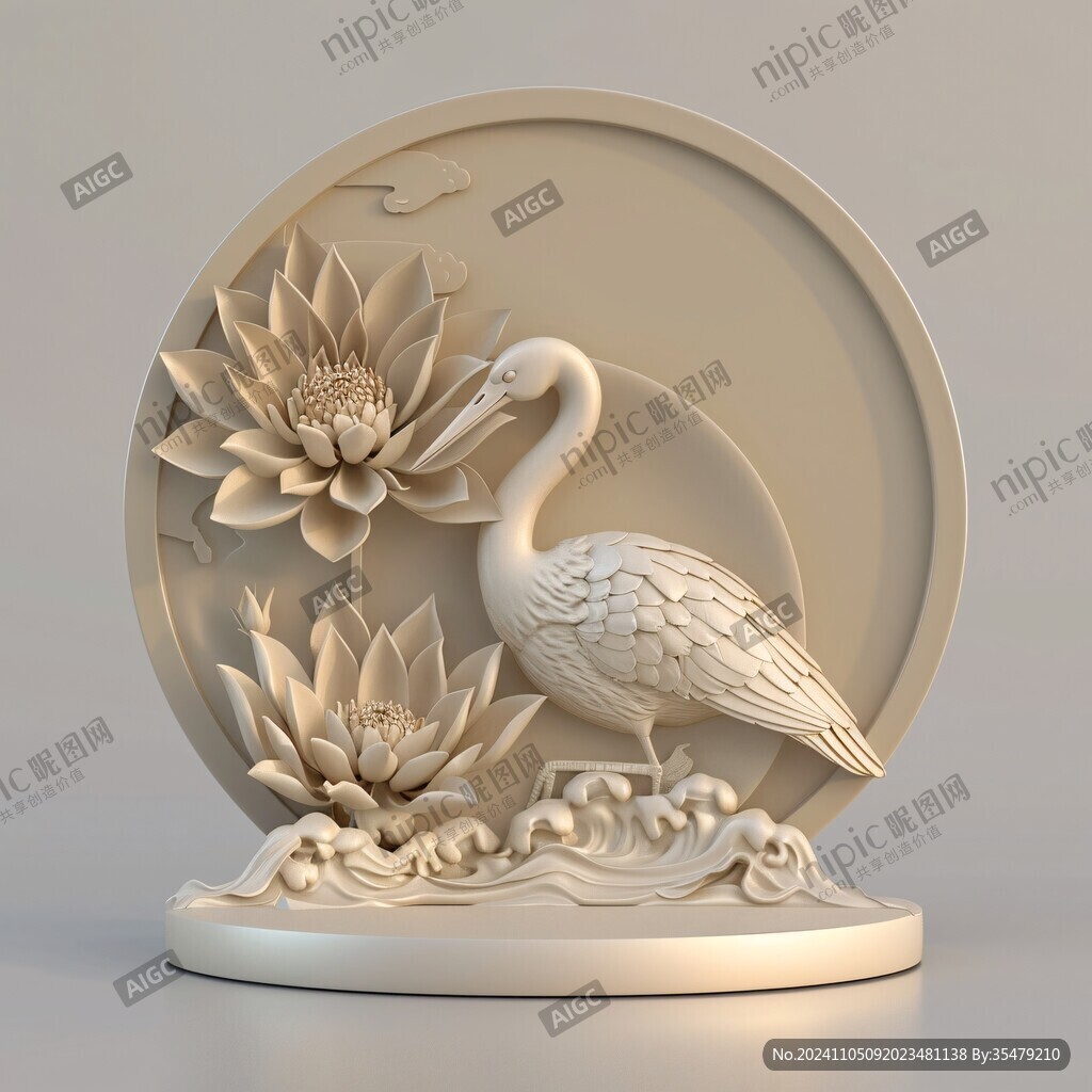 荷花仙鹤金牌