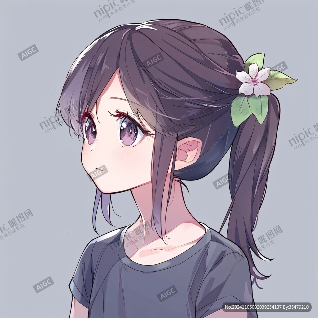 长发少女圆眼