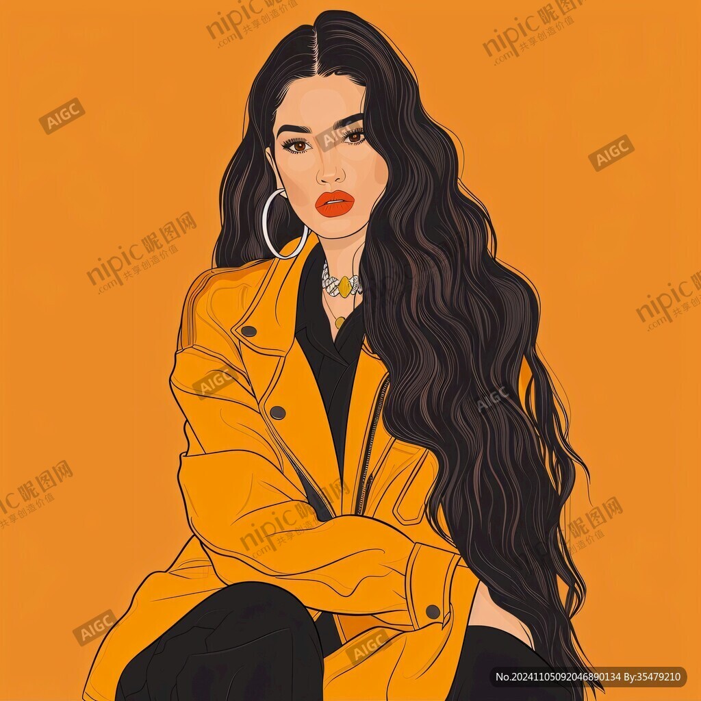 高级感女插画