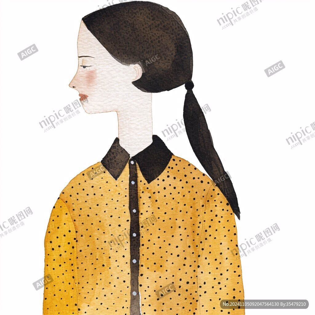 文艺小女孩插画