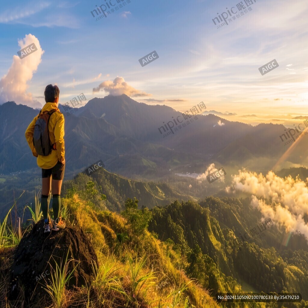 背包族登山