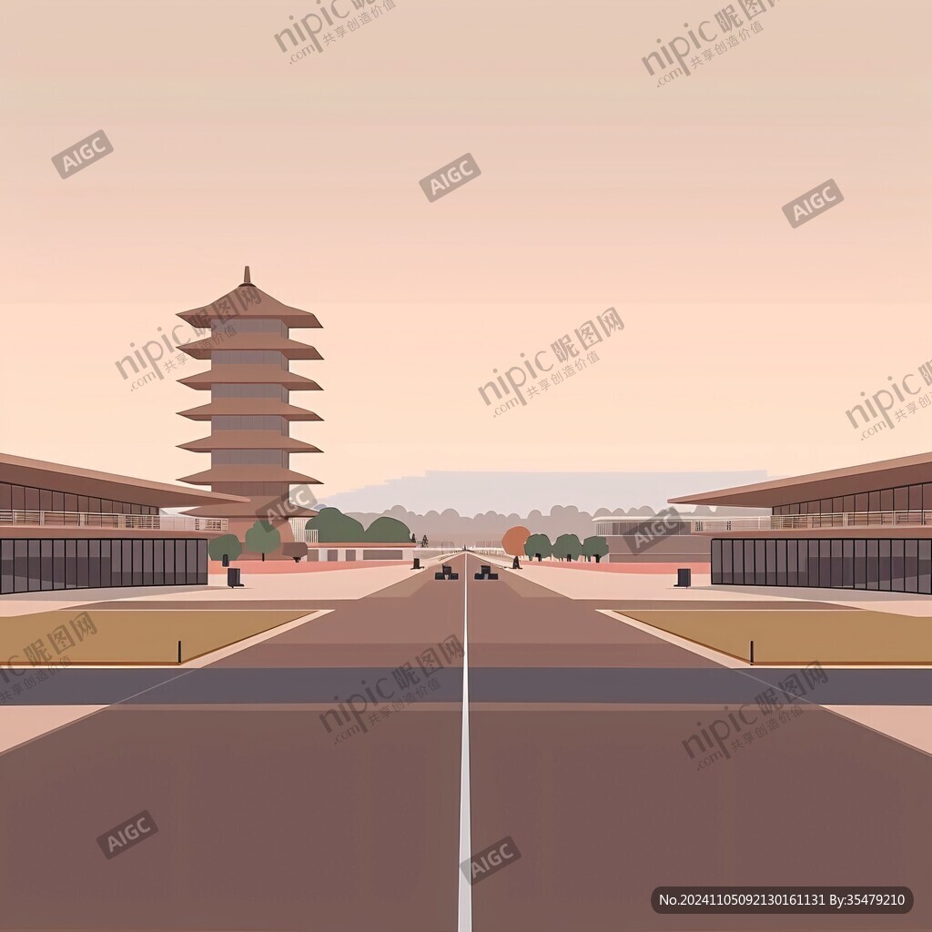 交通大学建筑插画