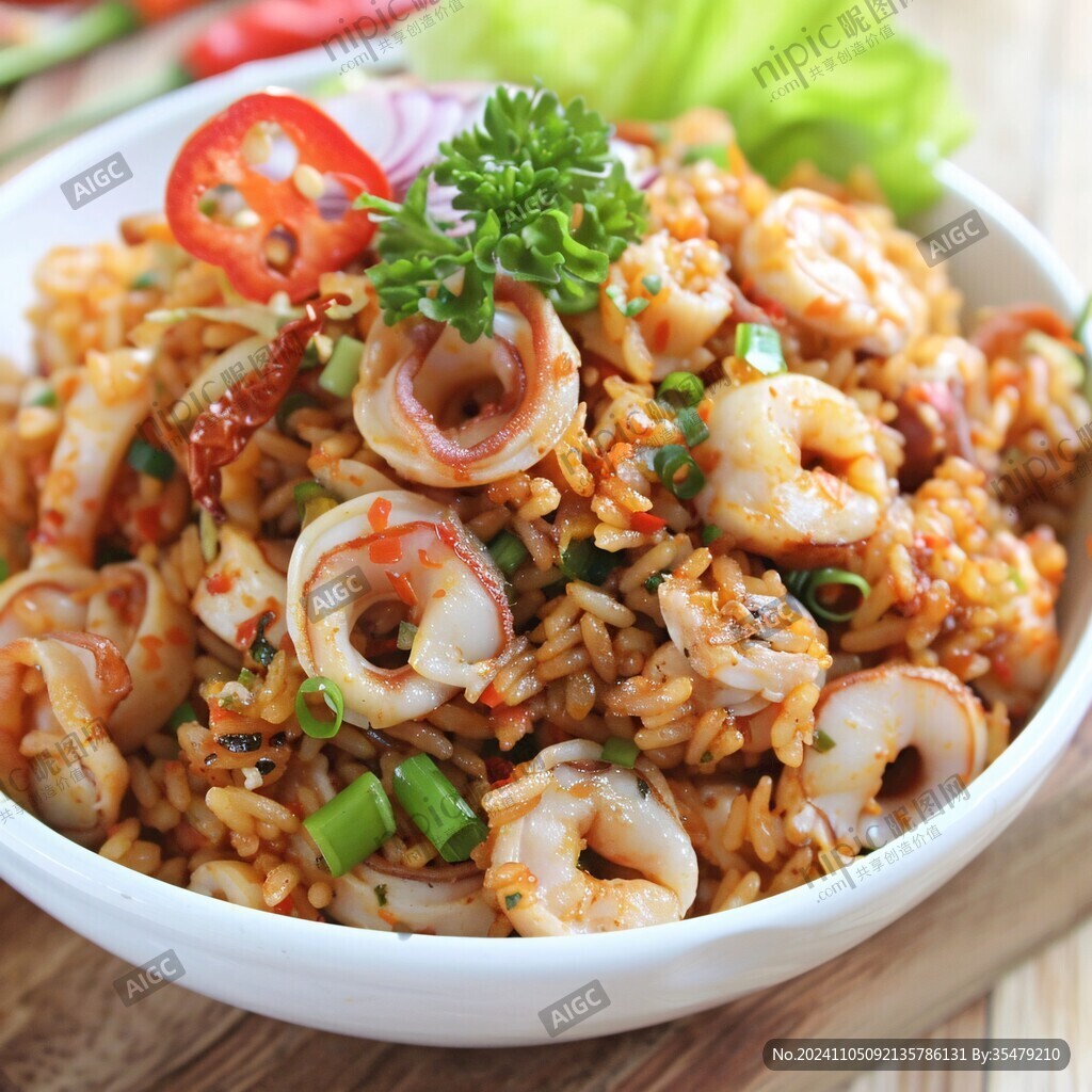 香辣鱿鱼炒饭