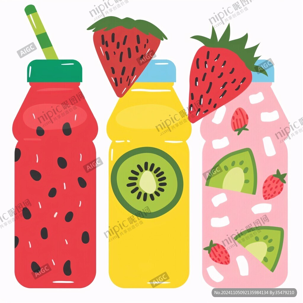 水果饮料果汁插画