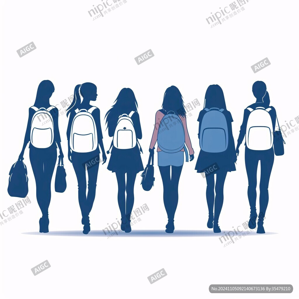 女生背影剪影