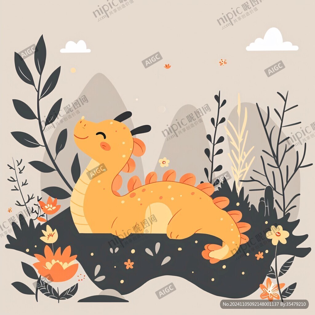 扁平风龙插画