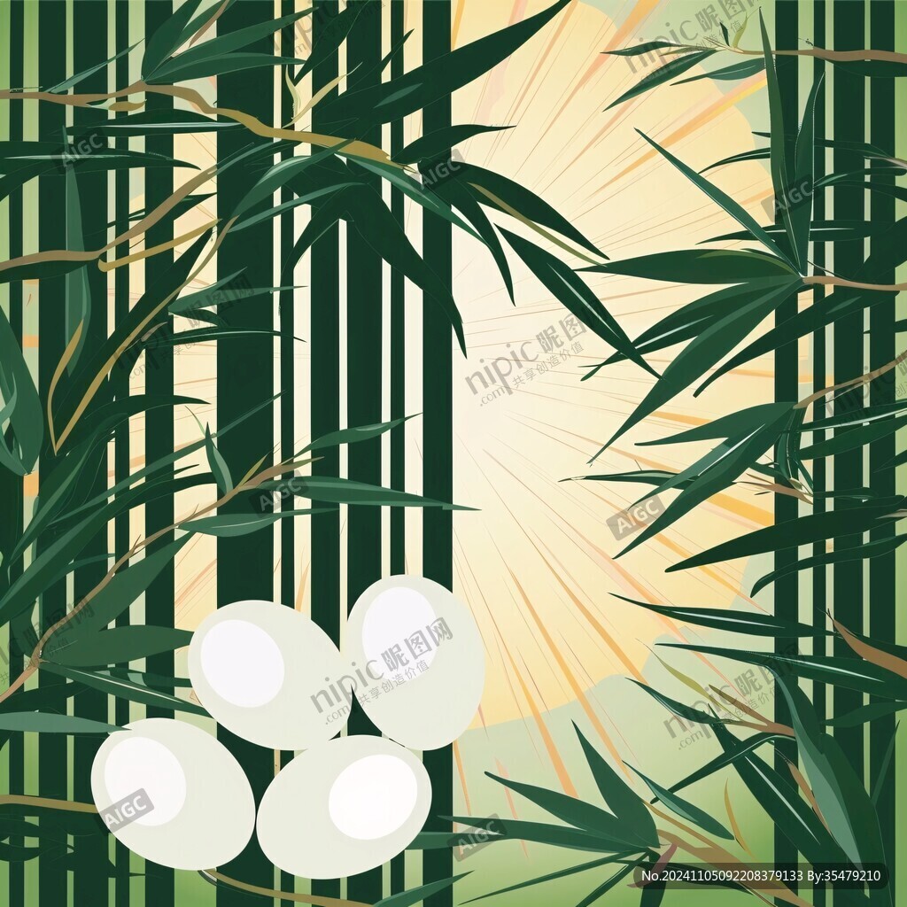 国潮竹子插画