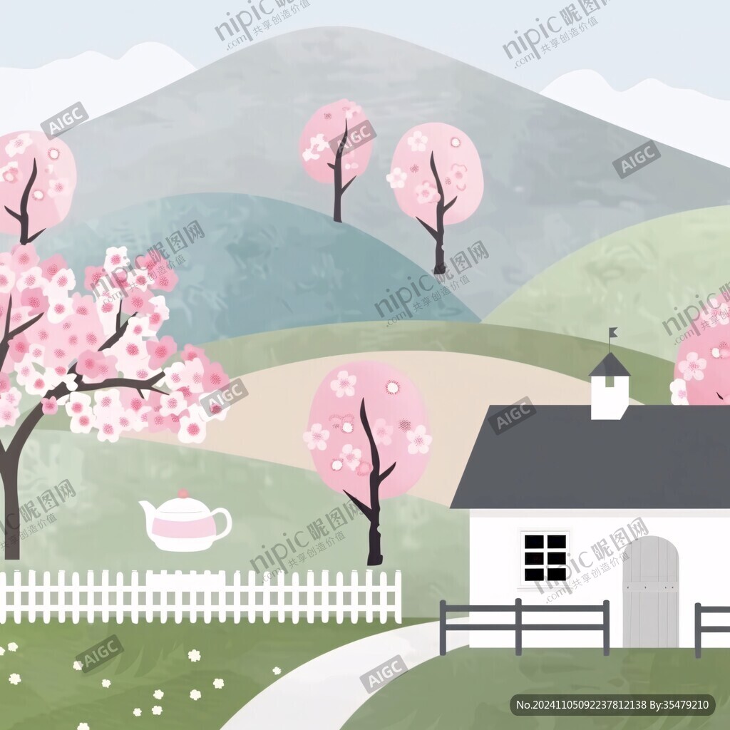 春天风景插画