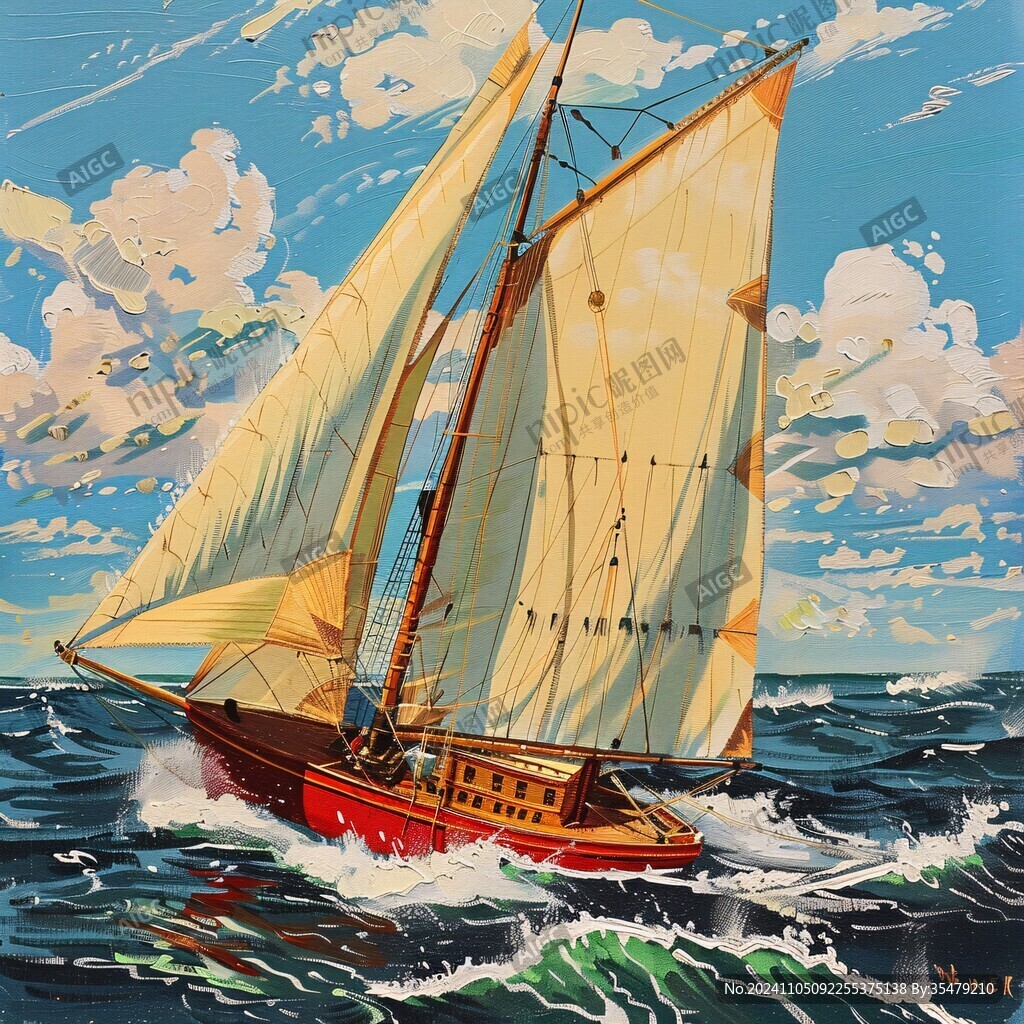 帆船插画