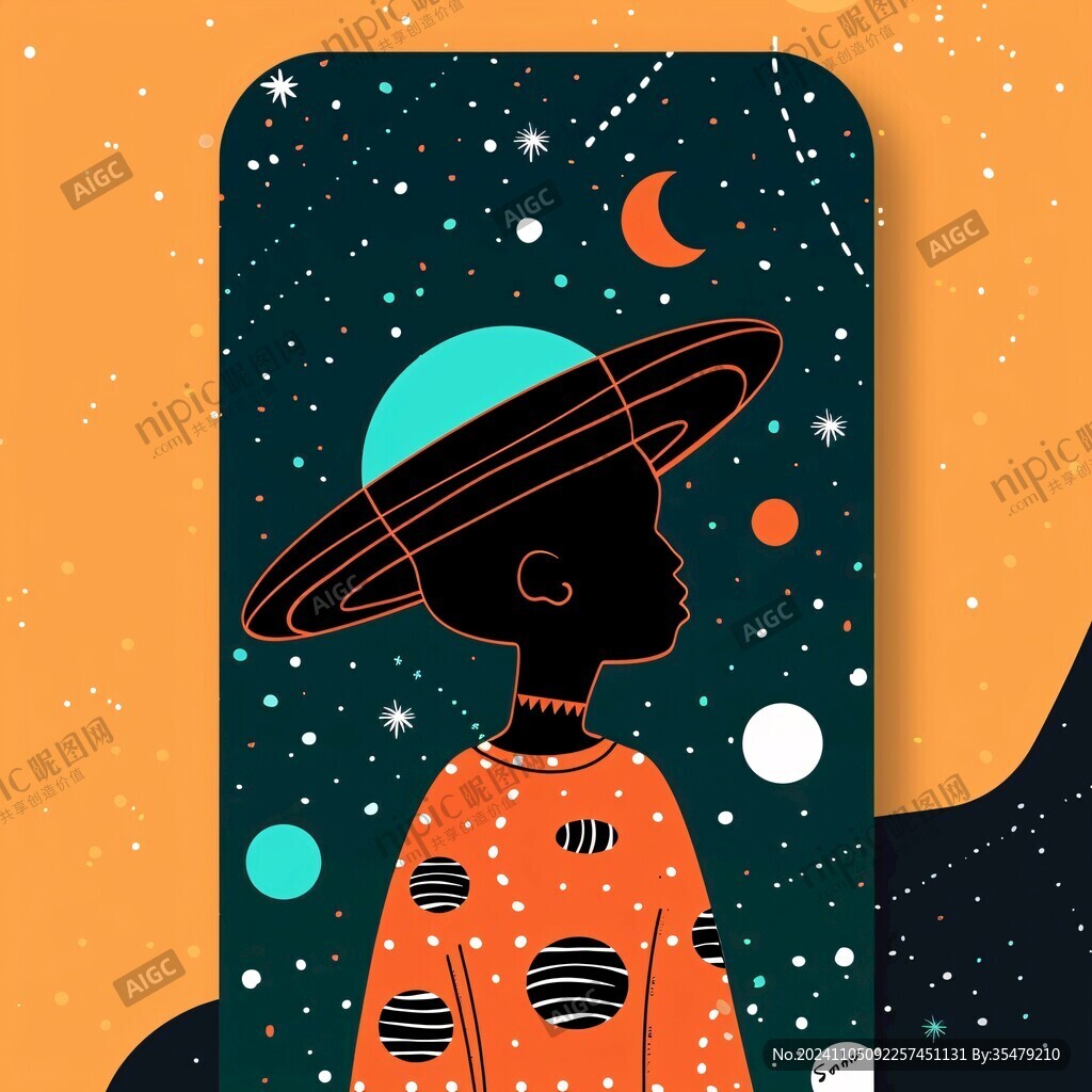 星空背影女孩手机壳