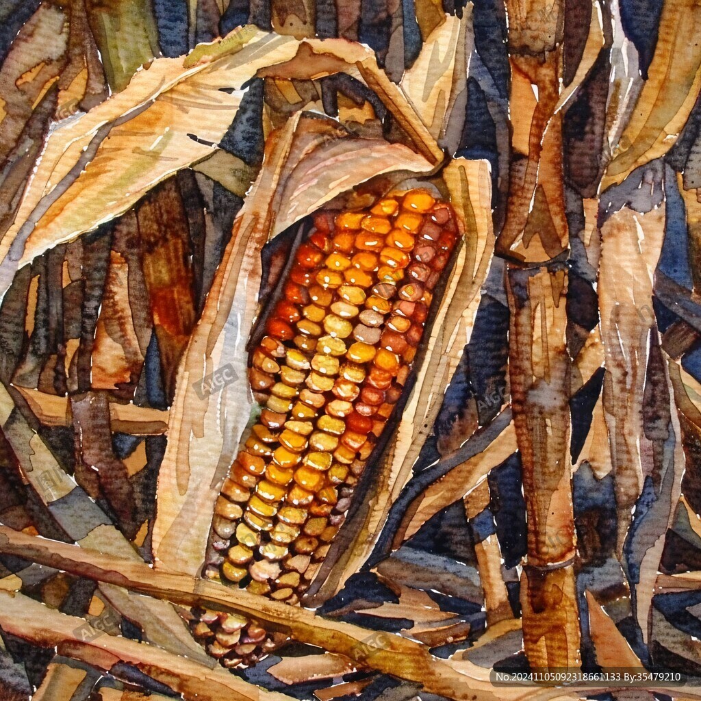 玉米油画
