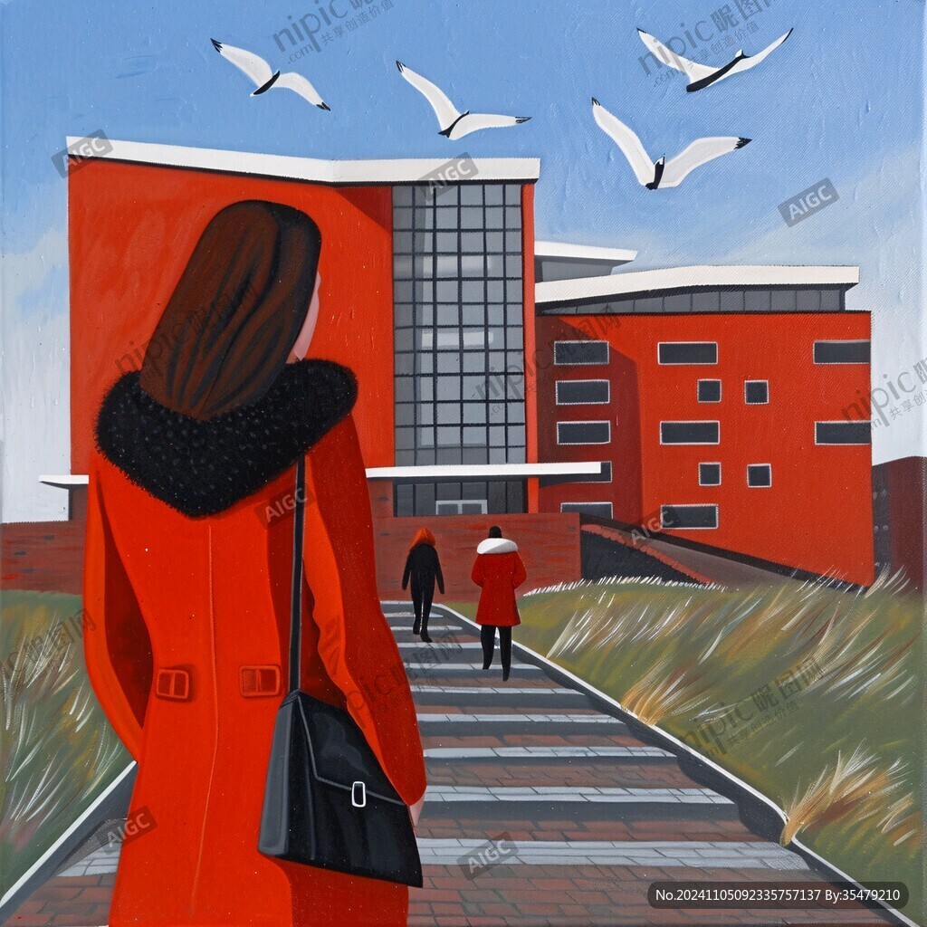 大学校园插画