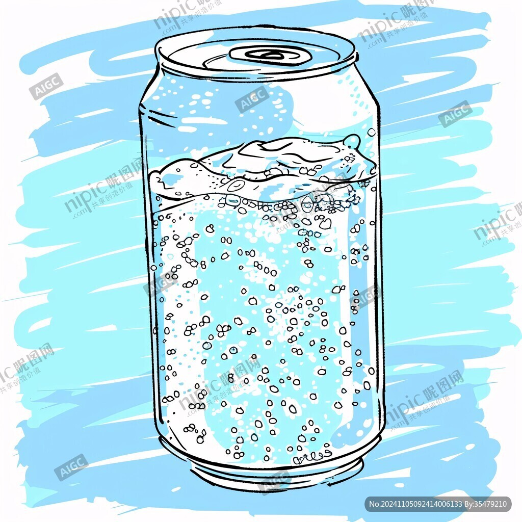 手绘汽水