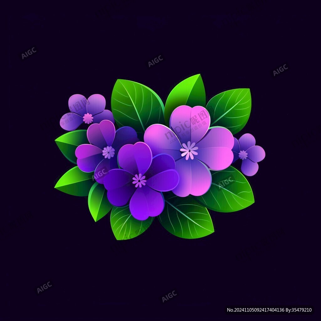 紫色花朵插画