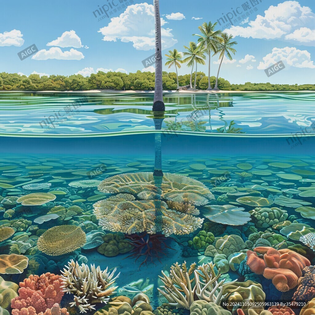 海洋3d地贴画