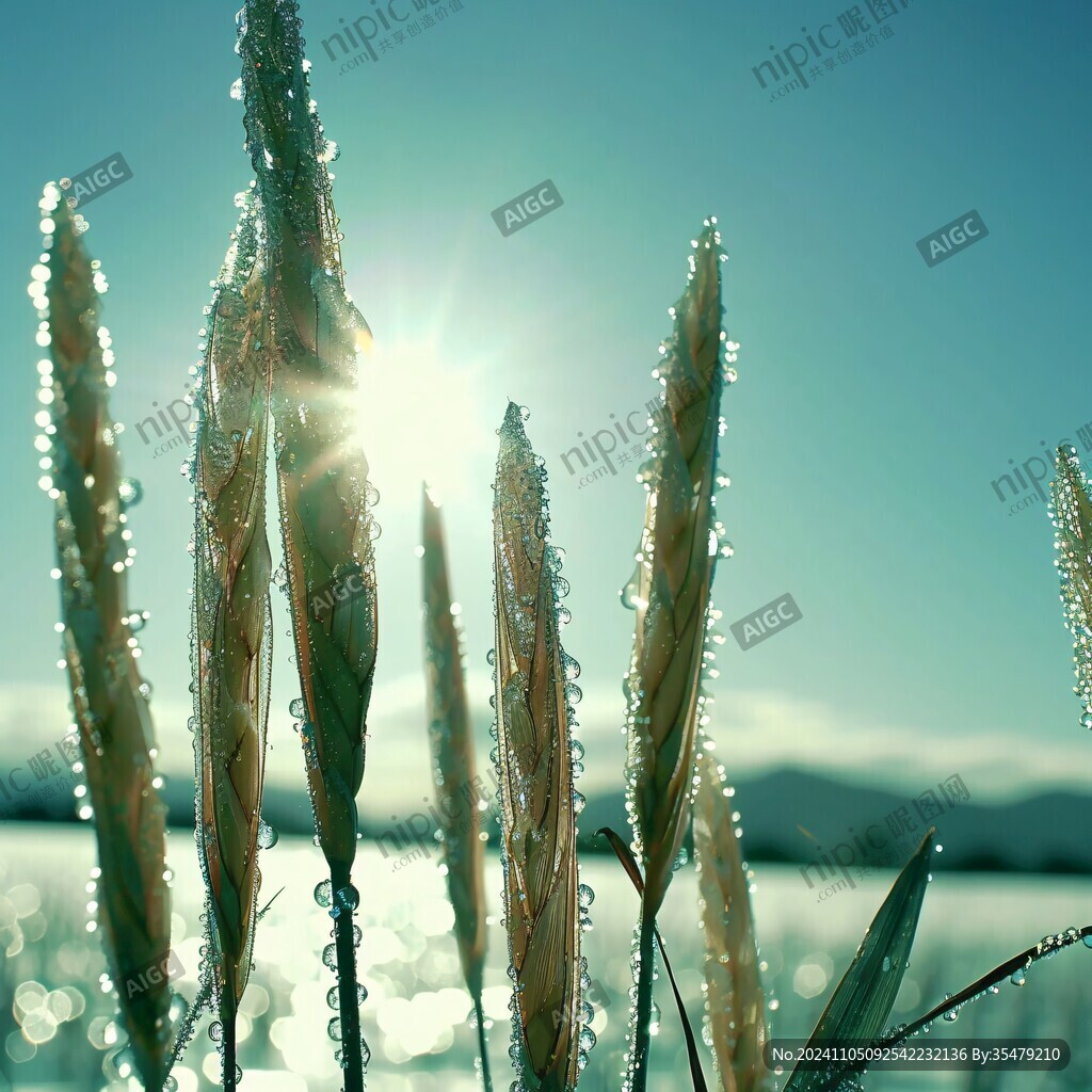 雪地逆光芦苇