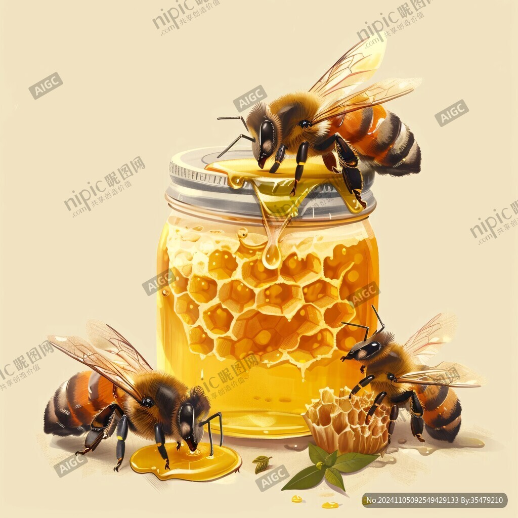 蜂蜜插画设计