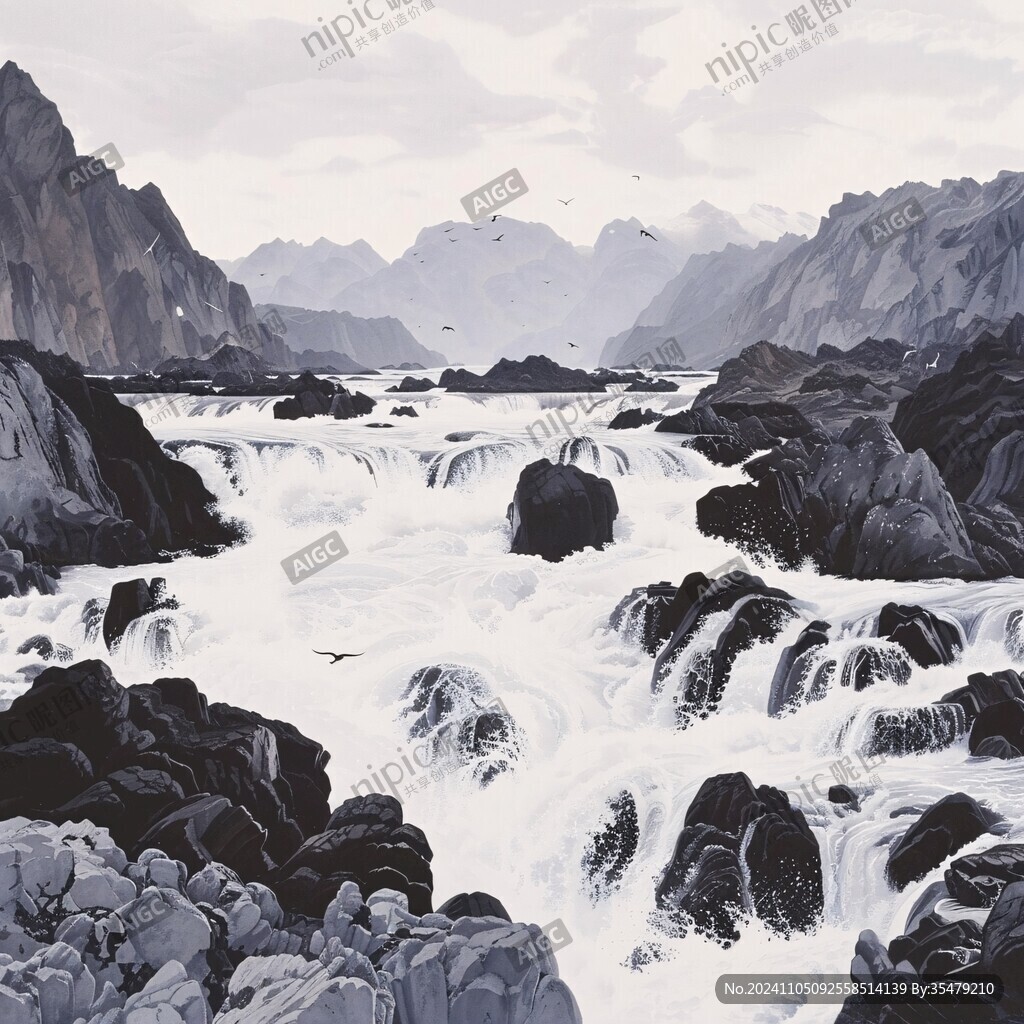 山河插画