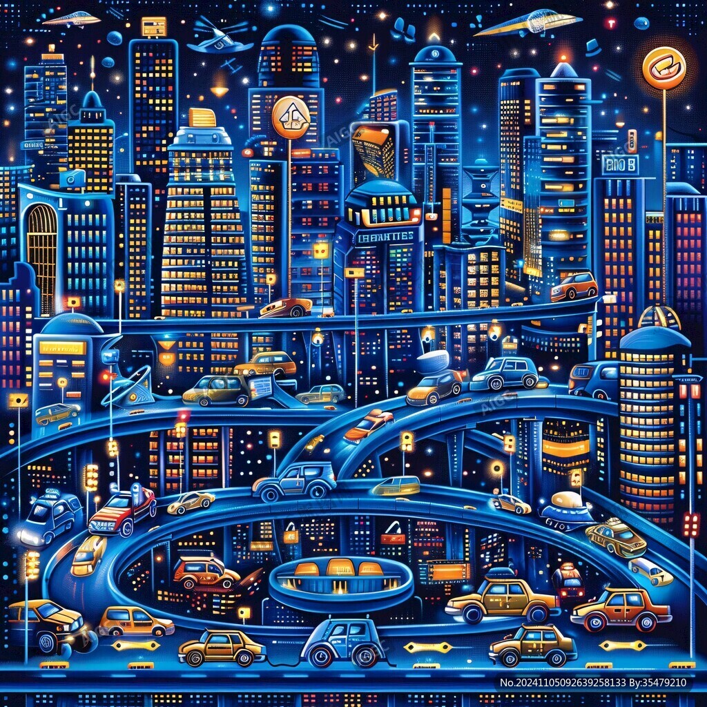 智能城市装饰画