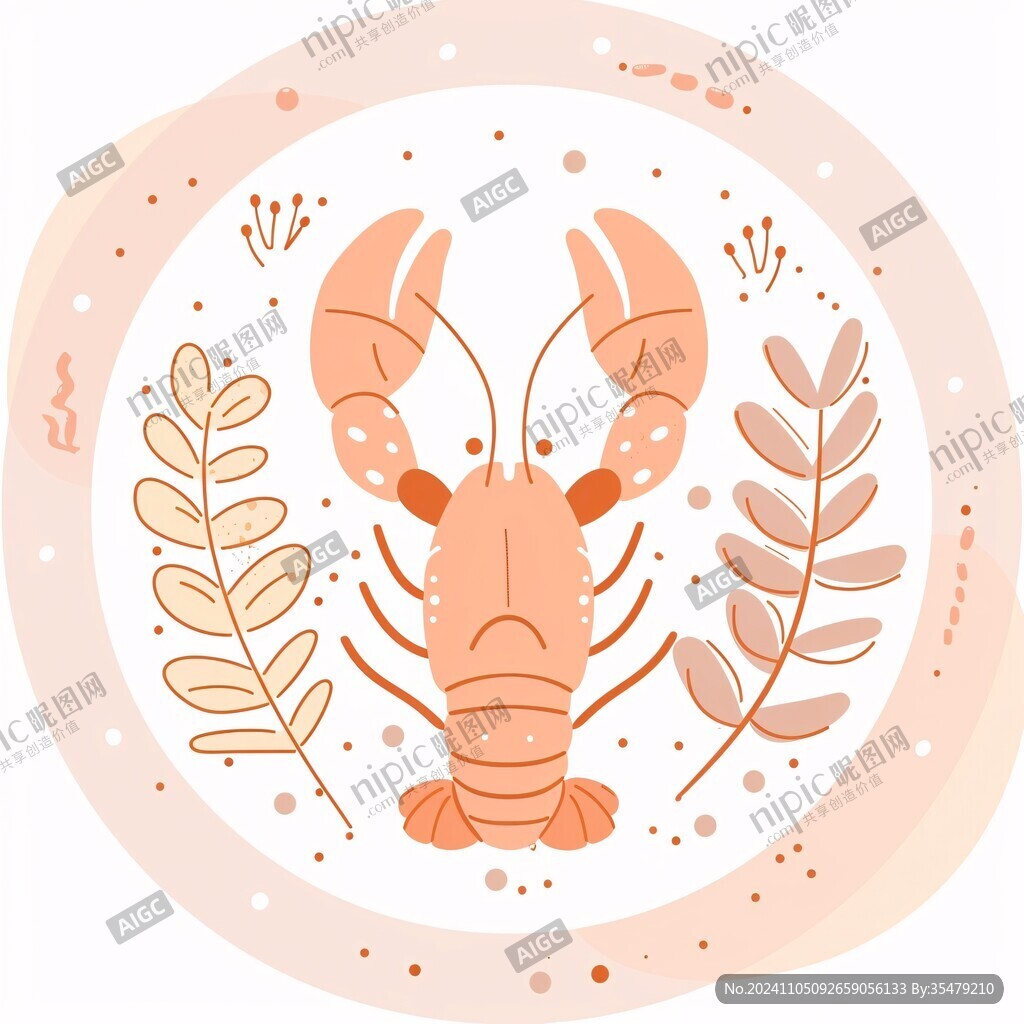 龙虾主题插画