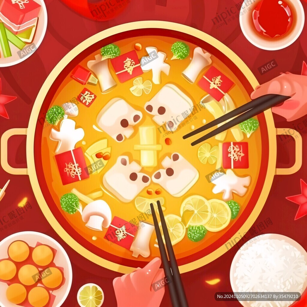 火锅海报美食插画