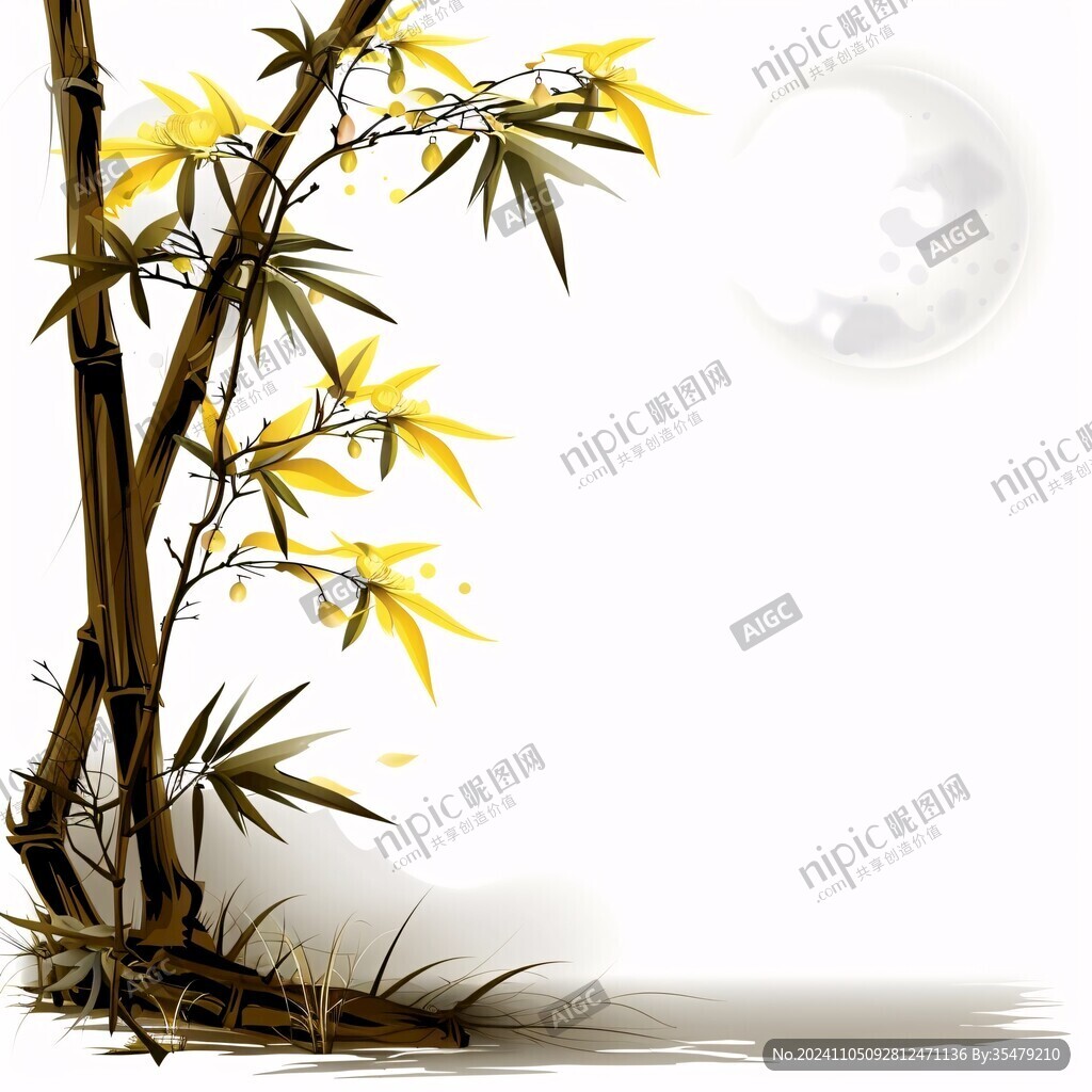 竹子与月亮