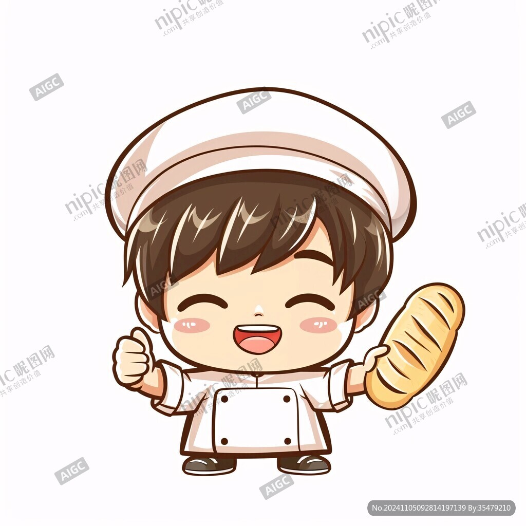 卡通面包师烘焙师