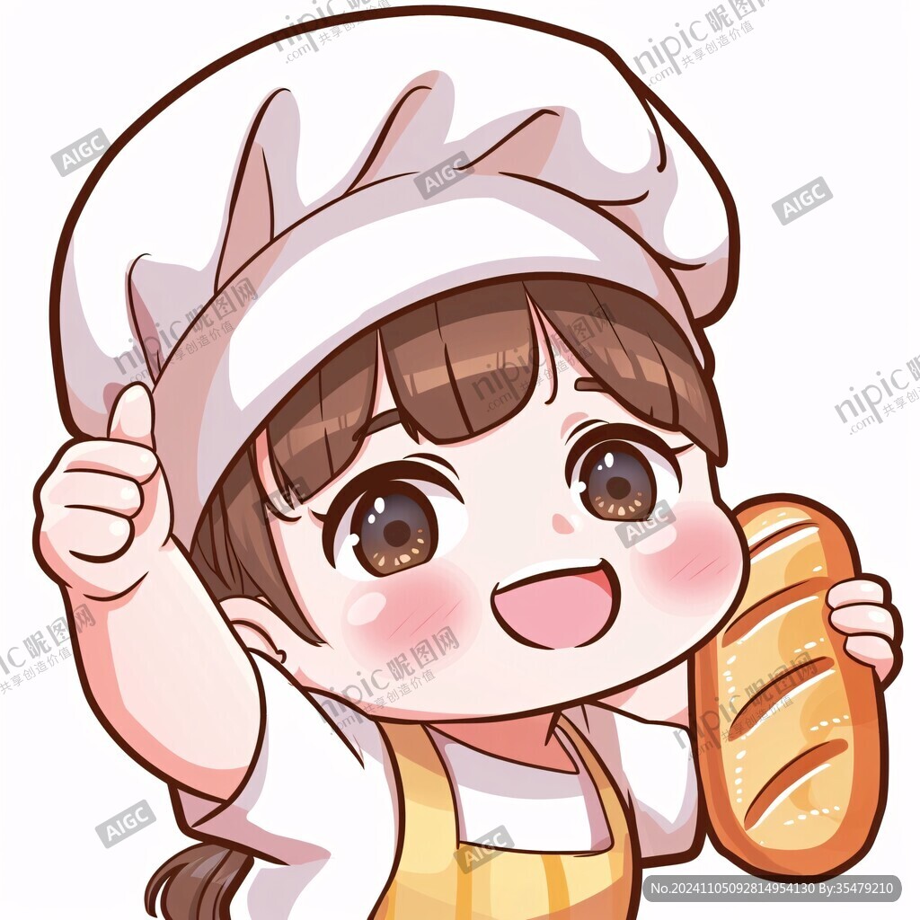 卡通面包师烘焙师