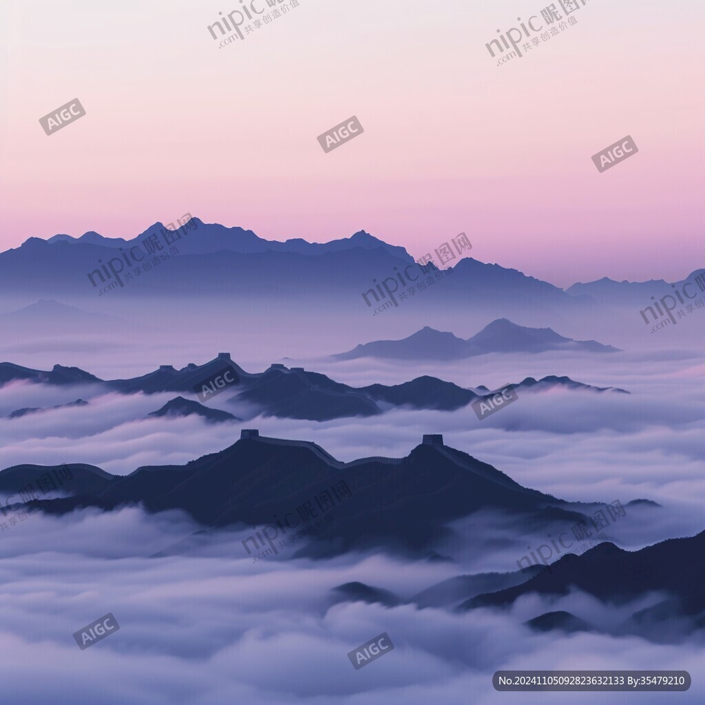 云雾山水画