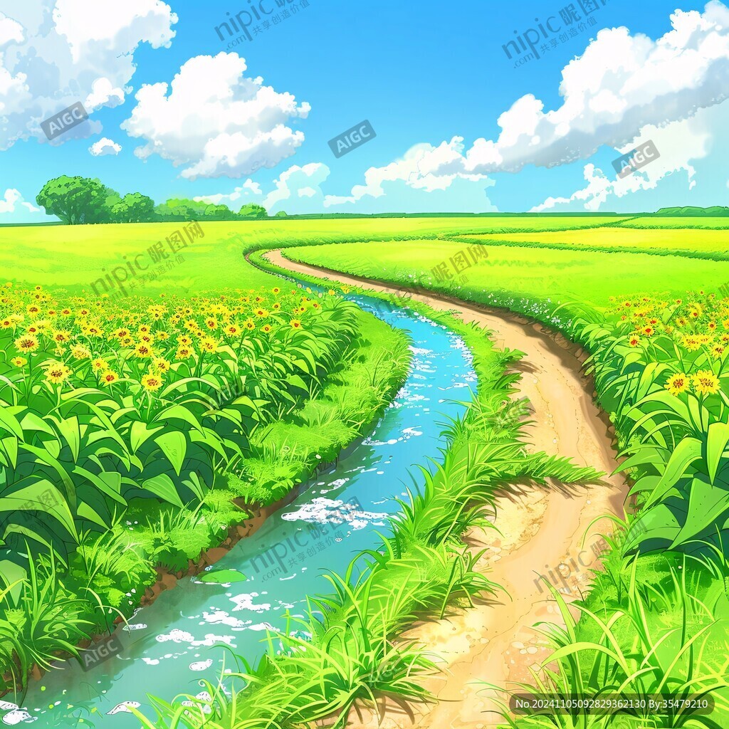 水渠插画