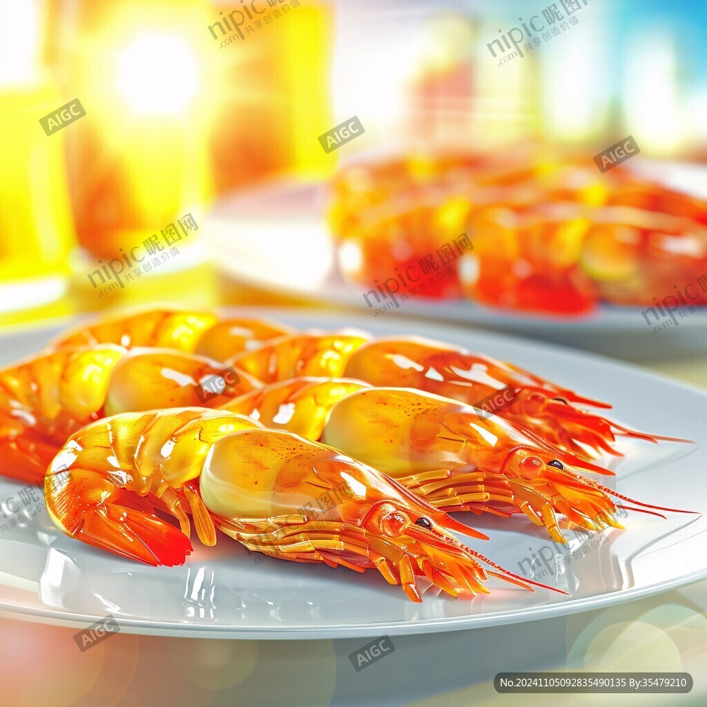 烤虾插画