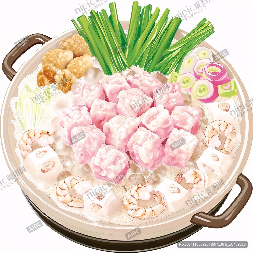 砂锅白肉插画