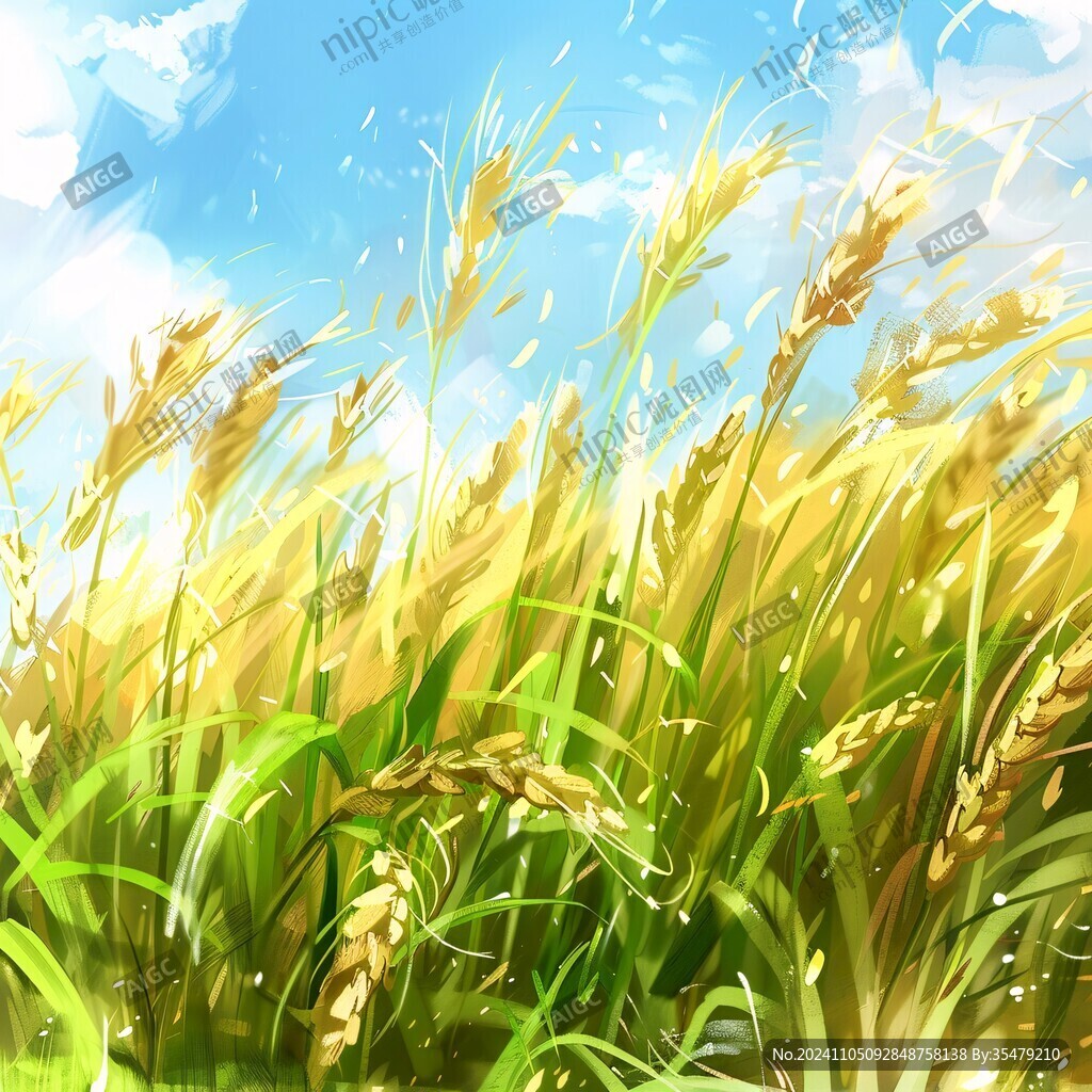 稻谷插画