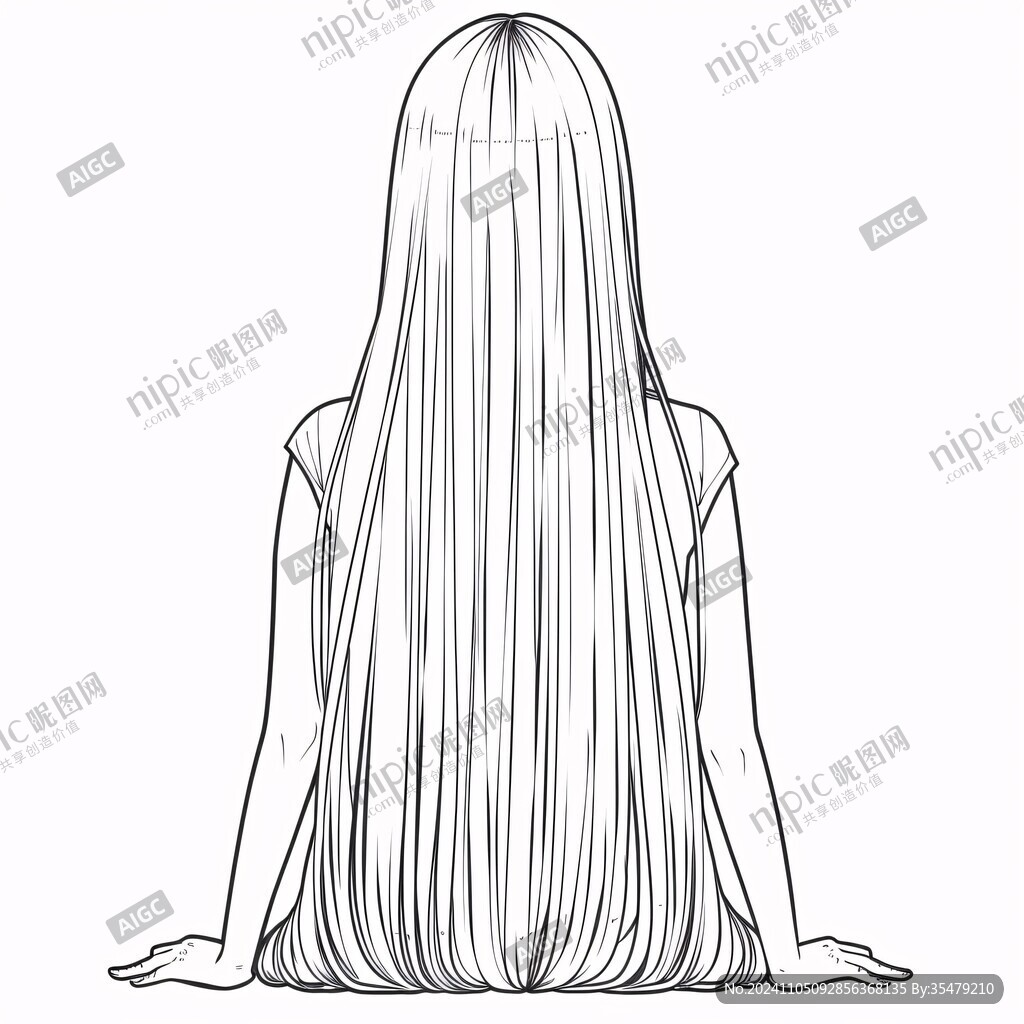 长发女孩背影