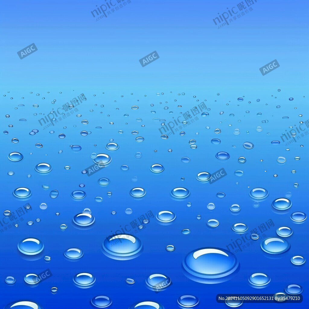 湛蓝色水珠背景