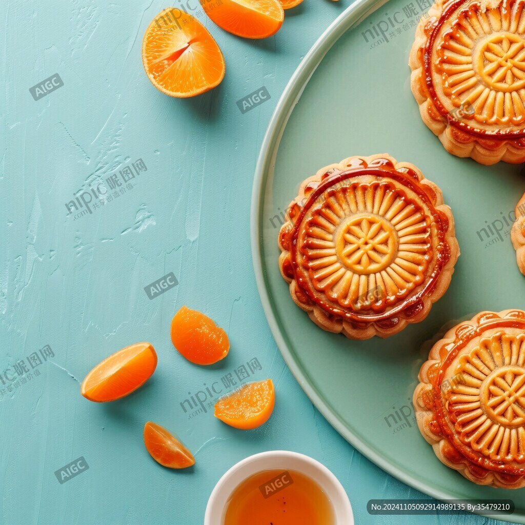 中秋月饼场景图