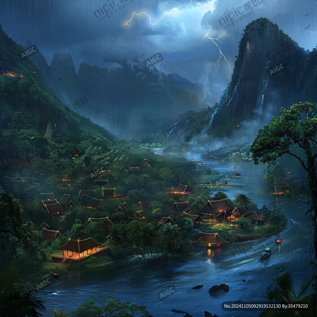 古风山水场景
