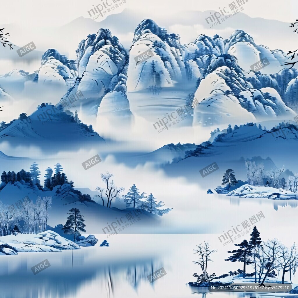 山水冰晶画