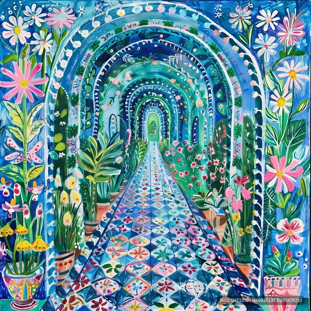 欧式装饰画时光隧道