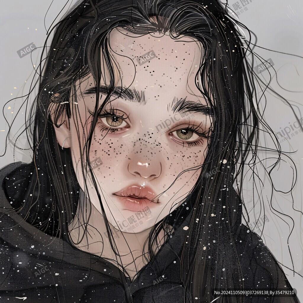 高级感女插画