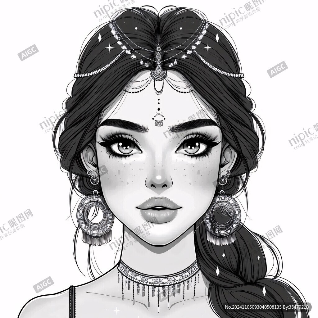 印第安女孩插画
