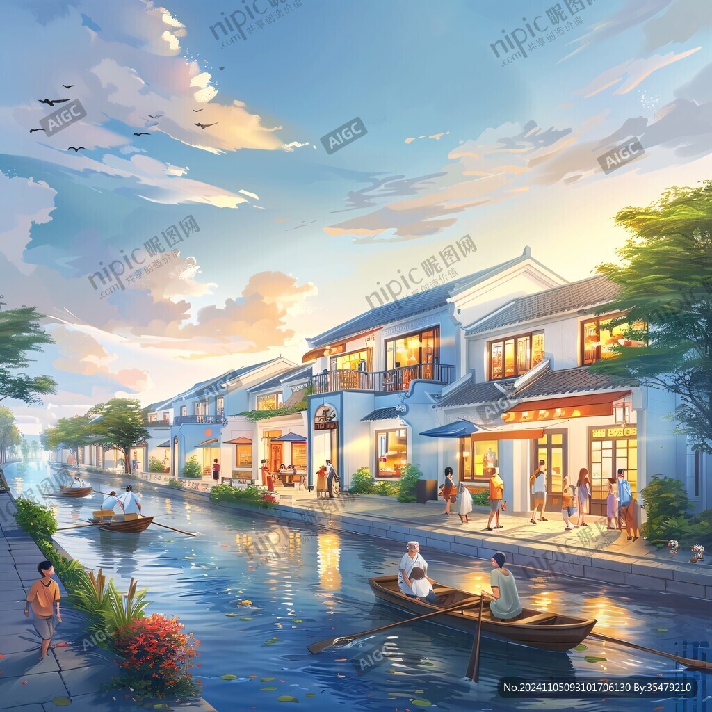 河流中式公寓店铺都市