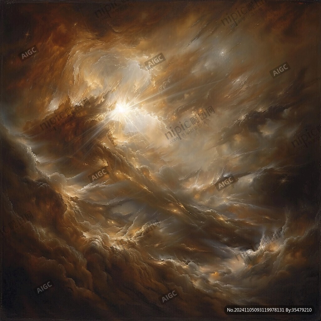 金光万丈抽象画